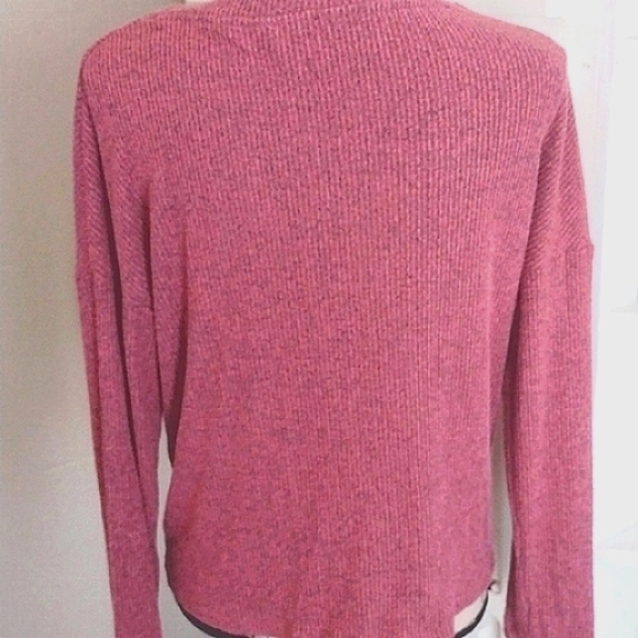 Philosophy Ribbed Knit Top Tie front Mauve Size Small - Picture 5 of 7